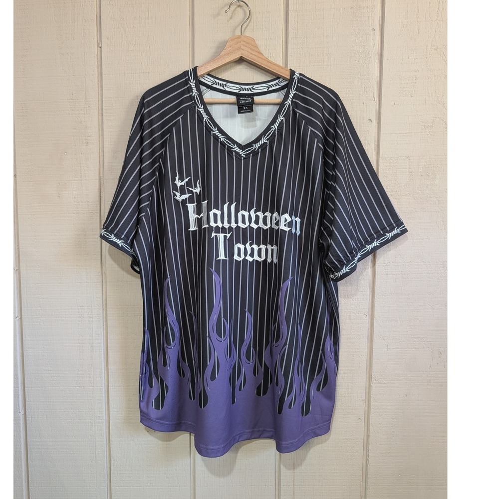 Disney BoxLunch Nightmare Before Christmas Skellington 93 Flame Jersey Mens 2X